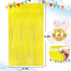 Picture of Yellow Party Streamers 2Pack Metallic Tinsel Foil Fringe Curtains 3.3X 8.3ft Party Decors for Photo Booth Photoshoot Bridal Shower Engagement Disco Bachelorette Party Decors Streamers for Christmas