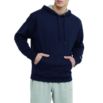 Picture of Champion, Powerblend, Fleece Comfortable Hoodie, Sweatshirt for Men (Reg. or Big, Navy C Logo, 3X-Large tall