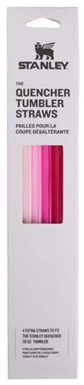 Picture of Stanley Reusable Quencher Straws | 4-Pack of BPA-Free, Reusable Straws for Clean Drinking | Perfect for Stanley's 30oz Tumblers | Pink