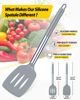 Picture of Pack of 2 Silicone Solid Turner, Non Stick Slotted Kitchen Spatulas, High Heat Resistant BPA Free Cooking Utensils, Ideal Cookware for Fish, Eggs, Pancakes(Gray)