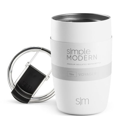 Picture of Simple Modern Travel Coffee Mug Tumbler with Flip Lid | Reusable Insulated Stainless Steel Cold Brew Iced Coffee Cup Thermos | Gifts for Women Men Him Her | Voyager Collection | 12oz | Winter White