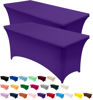 Picture of Utopia Kitchen Spandex Tablecloth 2 Pack [4FT, Purple] Tight, Fitted, Washable and Wrinkle Resistant Stretch Rectangular Patio Table Cover for Event, Wedding, Banquet & Parties [48Lx30Wx30H Inch]