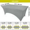Picture of Utopia Kitchen Spandex Tablecloth 2 Pack [4FT, Grey] Tight, Fitted, Washable and Wrinkle Resistant Stretch Rectangular Patio Table Cover for Event, Wedding, Banquet & Parties [48Lx30Wx30H Inch]