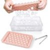 Picture of WIBIMEN Ice Cube Tray with Lid and Bin - Round Ice Trays for Freezer with Lid - Ice Cube Trays for Freezer with Ice Container (0.8"-2PACK Pink)