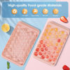Picture of WIBIMEN Ice Cube Tray with Lid and Bin - Round Ice Trays for Freezer with Lid - Ice Cube Trays for Freezer with Ice Container (0.8"-2PACK Pink)