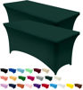 Picture of Utopia Kitchen Spandex Tablecloth 2 Pack [4FT, Hunter Green] Tight, Fitted, Washable and Wrinkle Resistant Stretch Rectangular Patio Table Cover for Event, Wedding & Parties [48Lx30Wx30H Inch]