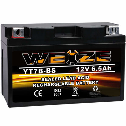 Picture of Weize YT7B-BS Battery High Performance - Maintenance Free - Sealed AGM Motorcycle Battery YT7B BS For Yamaha ATV