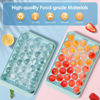 Picture of WIBIMEN Ice Cube Tray with Lid and Bin - Round Ice Trays for Freezer with Lid - Ice Cube Trays for Freezer with Ice Container (1"-2PACK Blue)