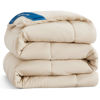 Picture of Bedsure Comforter Duvet Insert - Quilted Comforters Queen Size, All Season Duvet, Down Alternative Bedding Comforter with Corner Tabs(Beige,Queen 88"x88")