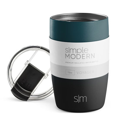 Picture of Simple Modern Travel Coffee Mug Tumbler with Flip Lid | Reusable Insulated Stainless Steel Cold Brew Iced Coffee Cup Thermos | Gifts for Women Men Him Her | Voyager Collection | 12oz | Moonlight
