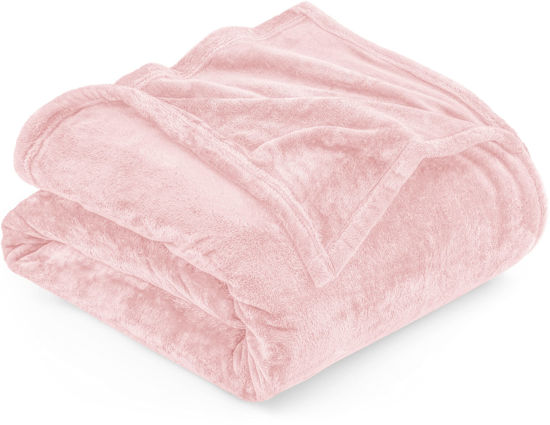 Picture of Utopia Bedding Fleece Blanket Queen Size Pink 300GSM Luxury Fuzzy Soft Anti-Static Microfiber Bed Blanket (90x90 Inches)