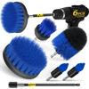 Picture of Holikme 6Pack Drill Brush Power Scrubber Cleaning Brush Extended Long Attachment Set All Purpose Drill Scrub Brushes Kit for Grout, Floor, Tub, Shower, Tile, Bathroom，Scrub Brush Blue