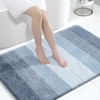 Picture of OLANLY Bathroom Rug Mat 47x32, Extra Soft and Absorbent Microfiber Bath Rugs, Non-Slip Plush Shaggy Bath Carpet, Machine Wash Dry, Bath Mats for Bathroom Floor, Tub and Shower, Blue