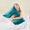 Picture of BEDELITE Satin Silk Body Pillow Pillowcase for Hair and Skin, Premium and Silky Teal Long Body Pillow Case Cover 20x54 with Envelope Closure