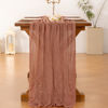 Picture of Socomi Dark Rose Table Runner Cheesecloth Table Runner 120 inch Cheese Cloth Runner Spring Easter 10FT Boho Rustic Gauze Table Runner for Wedding Party Baby Shower Birthday Home Decor