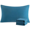 Picture of NTBAY Standard Pillowcase Set - 2 Pack Brushed Microfiber 20x26 Pillowcases - Soft, Wrinkle-Free, Fade-Resistant, Stain-Resistant, Teal Blue Pillowcases with Envelope Closure - 20x26 Inches, Teal Blue