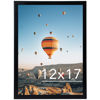 Picture of JCJMY 12x17 Picture Frame Black for Wall Hanging, Wall Mounting Horizontally or Vertically, 12 x 17 Wall Gallery Poster Photo Frame with Shatter Resistant Plexiglass, Black
