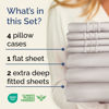 Picture of Extra Deep Split King Sheet Set - 7 Piece Breathable & Cooling Sheets - Hotel Luxury Bedding Set w/18-24 Inch Extra Deep Pockets - Easy Fit, Soft, Wrinkle Free & Comfy - Light Grey, Split King Size