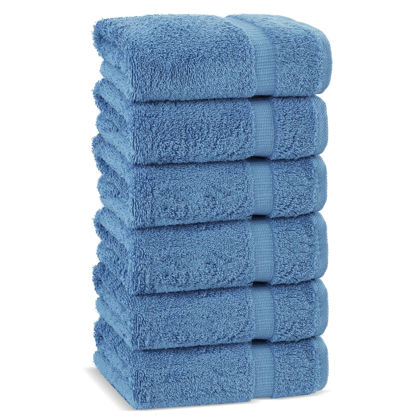 Picture of Chakir Turkish Linens | Hotel & Spa Quality 100% Cotton Premium Turkish Towels | Soft & Absorbent (6-Piece Hand Towels, Wedgewood)
