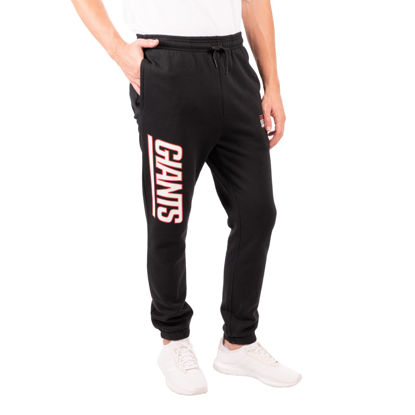 Picture of Ultra Game NFL Men's Active Super Soft Fleece Game Day Jogger Sweatpants, New York Giants, Black, Medium