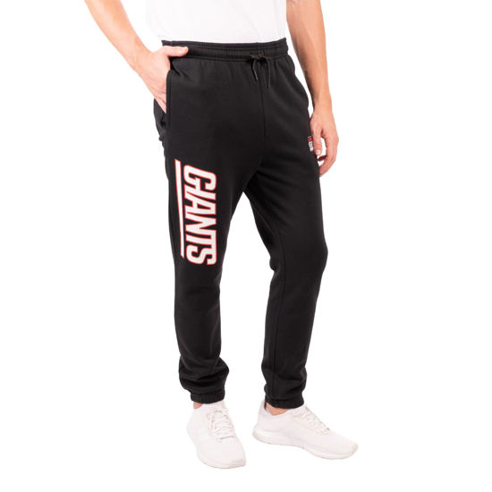 Picture of Ultra Game NFL Men's Active Super Soft Fleece Game Day Jogger Sweatpants, New York Giants, Black, Medium