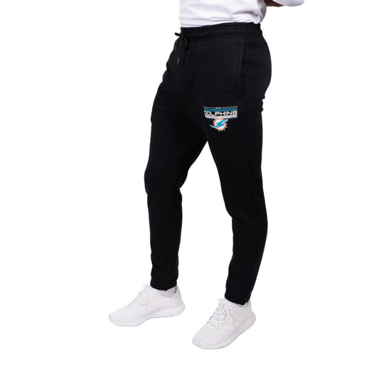 Picture of Ultra Game NFL Men's Active Super Soft Fleece Game Day Jogger Sweatpants, Miami Dolphins, Black, Small