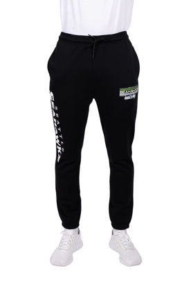 Picture of Ultra Game NFL Men's Active Super Soft Fleece Game Day Jogger Sweatpants, Seattle Seahawks, Black, Small