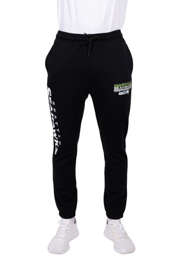 Picture of Ultra Game NFL Men's Active Super Soft Fleece Game Day Jogger Sweatpants, Seattle Seahawks, Black, Medium
