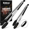 Picture of 17 & 12 Inch Extra Long Kitchen Tongs with Silicone Tips, Heat Resistant 600 Degrees Silicone Tong, Stainless Steel Tongs for Cooking, Food, Bbq, Grilling, Barbecue, Dishwasher 2 Pack