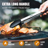 Picture of 17 & 12 Inch Extra Long Kitchen Tongs with Silicone Tips, Heat Resistant 600 Degrees Silicone Tong, Stainless Steel Tongs for Cooking, Food, Bbq, Grilling, Barbecue, Dishwasher 2 Pack