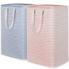 Picture of Lifewit 2 Pack Laundry Hamper Large Collapsible Laundry Basket, Freestanding Waterproof Cloth Hamper with Easy Carry Handles in Laundry Room Bedroom Bathroom Dorm for Adult, Pink&Blue, 2 x 80L