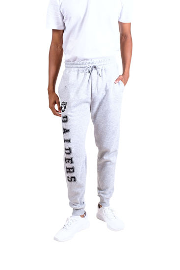 Picture of Ultra Game NFL Men's Super Soft Game Day Jogger Sweatpants, Las Vegas Raiders, Heather Gray, X-Large