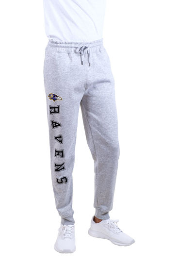Picture of Ultra Game NFL Men's Super Soft Game Day Jogger Sweatpants, Baltimore Ravens, Heather Gray, 4X-Large