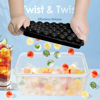Picture of WIBIMEN Ice Cube Tray with Lid and Bin - Round Ice Trays for Freezer with Lid - Ice Cube Trays for Freezer with Ice Container (1"-2PACK Black)