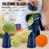 Picture of Zulay Rotary Cheese Grater 5 Blade Cheese Shredder - Manual Hand Crank Cheese Grater With Reinforced Suction & 5 Interchangeable Drums - Easy to Use Vegetable Chopper - Crystal Sapphire