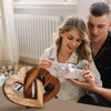 Picture of Valentine's Day Romantic Heart Gifts for Her, Handmade Wood Hearts Shape for Couple Wife Husband Wedding Anniversary Birthday Present (Linked Hearts (7CM))