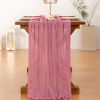 Picture of Socomi Mauve Table Runner Spring Easter Cheesecloth Table Runner 120 inch Cheese Cloth Runner 10FT Boho Rustic Gauze Table Runner for Wedding Party Baby Shower Birthday Decor