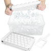 Picture of WIBIMEN Ice Cube Tray with Lid and Bin - Round Ice Trays for Freezer with Lid - Ice Cube Trays for Freezer with Ice Container (1"-2PACK White)