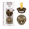 Picture of BIBS Pacifiers Colour Collection | Natural Rubber Baby Pacifier | Set of 2 BPA-Free Soothers | Made in Denmark | 6+ Months (Pack of 2) | Mocha/Dark Oak