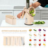 Picture of SUSTEAS Rotary Cheese Grater with Handle - Vegetable Shredder with 5 Well-designed Blades & Strong Suction Base,Round Mandoline Slicer & Food Chopper for Kitchen,with Blade Storage Box(Beige)