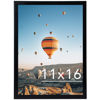 Picture of JCJMY 11x16 Picture Frame Black for Wall Hanging, Wall Mounting Horizontally or Vertically, 11 x 16 Wall Gallery Poster Photo Frame with Shatter Resistant Plexiglass, Black
