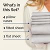 Picture of Cal King 6 Piece Sheet Set - Breathable & Cooling Sheets - Hotel Luxury Bed Sheets - 1 Flat Sheet, 1 Fitted Sheet & 4 Pillowcases - Easy Fit, Soft & Wrinkle Free - Cal King French Grey Sheets