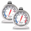 Picture of Oven Thermometer 2 Pack 50-300°C/100-600°F, Oven Grill Fry Chef Smoker Thermometer Instant Read Stainless Steel Thermometer Kitchen Cooking Thermometer