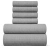 Picture of Cal King 6 Piece Sheet Set - Breathable & Cooling Sheets - Hotel Luxury Bed Sheets - 1 Flat Sheet, 1 Fitted Sheet & 4 Pillowcases - Easy Fit, Soft & Wrinkle Free - Cal King Heathered Grey Sheets