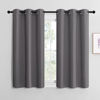Picture of NICETOWN Bedroom Curtains Blackout Drapery Panels, Three Pass Microfiber Thermal Insulated Solid Ring Top Blackout Window Curtains/Drapes (Two Panels, 42 x 50 inches, Gray)