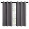 Picture of NICETOWN Bedroom Curtains Blackout Drapery Panels, Three Pass Microfiber Thermal Insulated Solid Ring Top Blackout Window Curtains/Drapes (Two Panels, 42 x 50 inches, Gray)