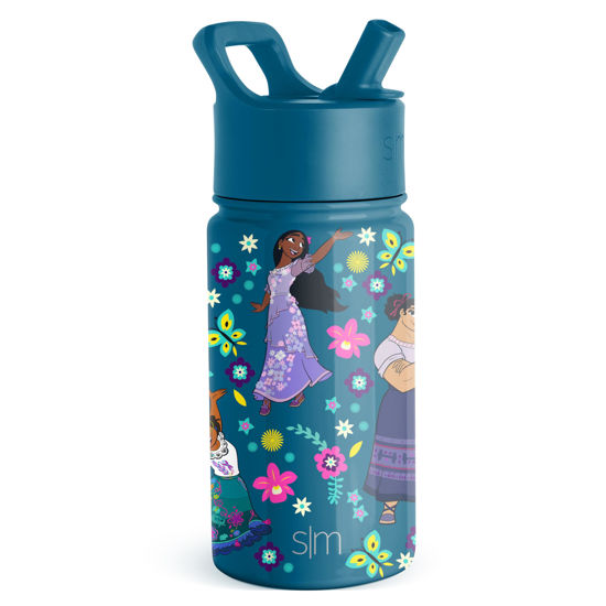 Picture of Simple Modern Disney Encanto Water Bottle with Straw Lid | Reusable Insulated Stainless Steel Cup for Girls, School | Summit Collection | 14oz, Encanto