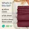 Picture of Extra Deep King Sheet Set - 6 Piece Breathable & Cooling Sheets - Hotel Luxury Bedding Set w/18-24 Inch Extra Deep Pockets - Easy & Secure Fit - Super Soft, Wrinkle Free & Comfy - Burgundy, King Size
