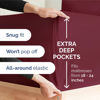 Picture of Extra Deep King Sheet Set - 6 Piece Breathable & Cooling Sheets - Hotel Luxury Bedding Set w/18-24 Inch Extra Deep Pockets - Easy & Secure Fit - Super Soft, Wrinkle Free & Comfy - Burgundy, King Size