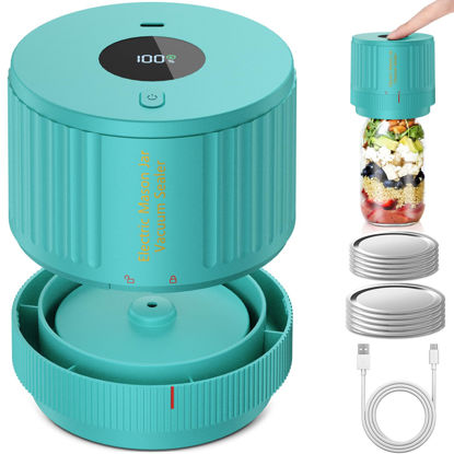 Picture of LOVE MOMENT Electric Mason Jar Vacuum Sealer Kit for Wide Mouth and Regular Mouth Mason Jar - Green
